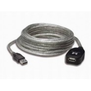 Cable extensión activa USB 2.0 alta velocidad 20 m, tipo A, M-H